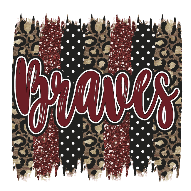Braves Go Braves Leopard Print Womens Cheetah Graphic T-Shirt