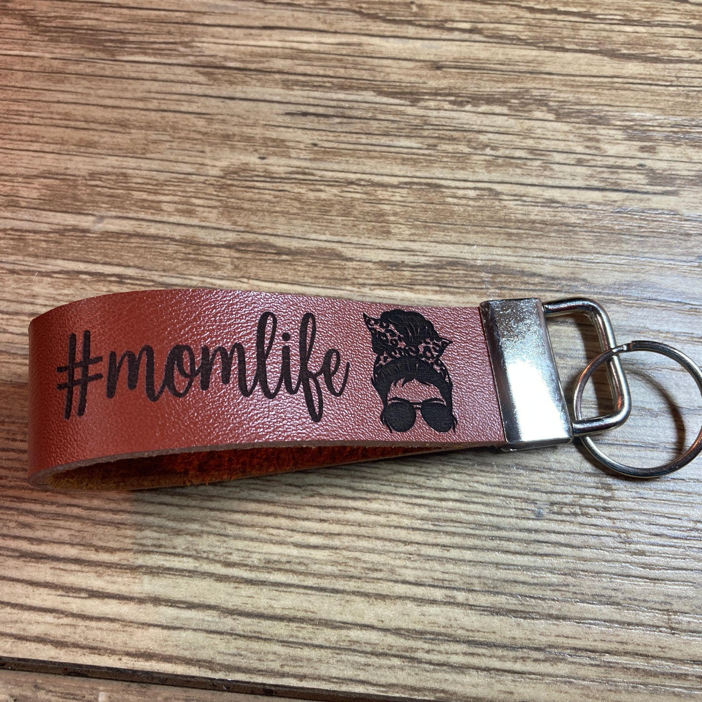 #MomLife Leather Keychain