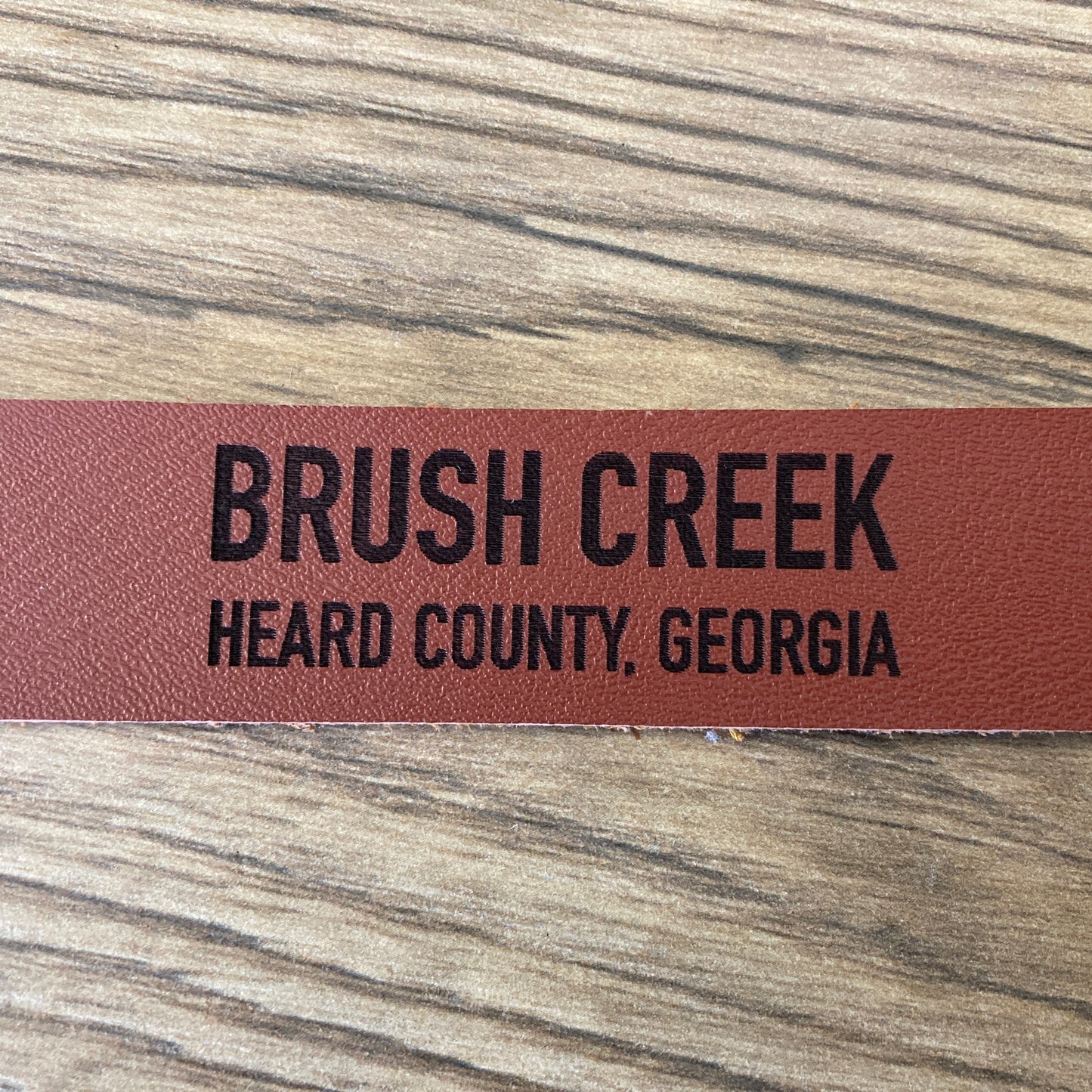 Brush Creek Park Leather Keychain