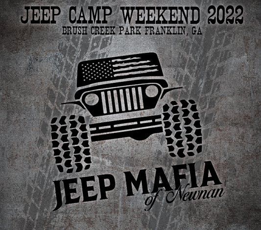 Jeep Mafia of Newnan Jeep Camp Weekend Gray 20 oz Tumbler