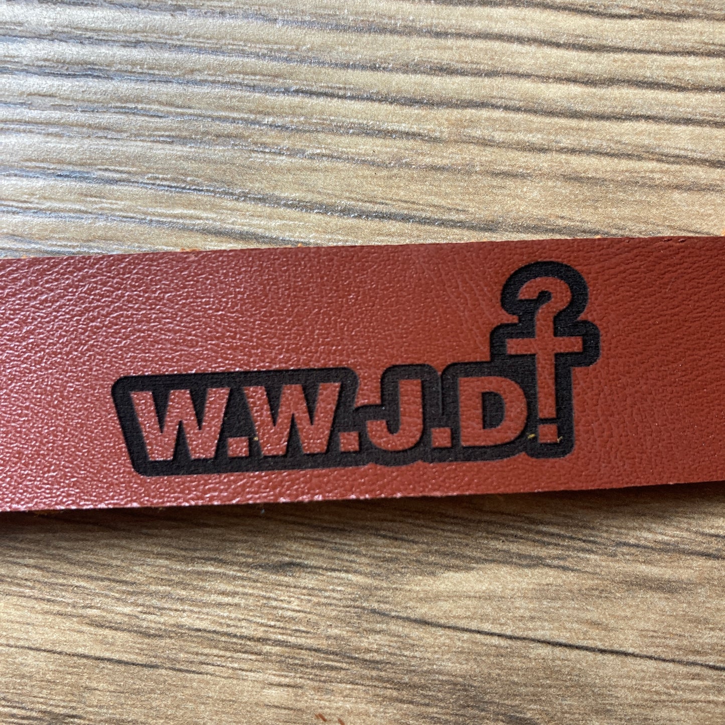 W.W.J.D. Leather Keychain