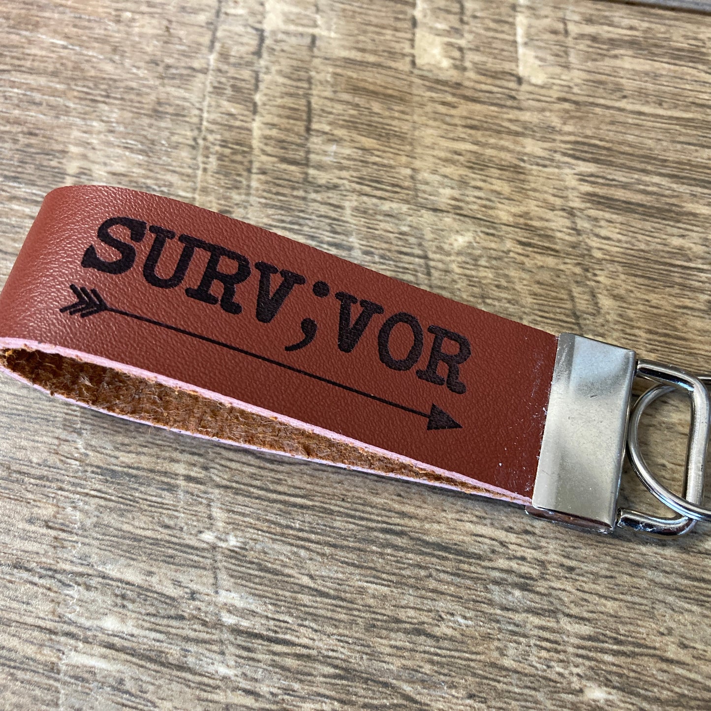 Survivor Leather Keychain