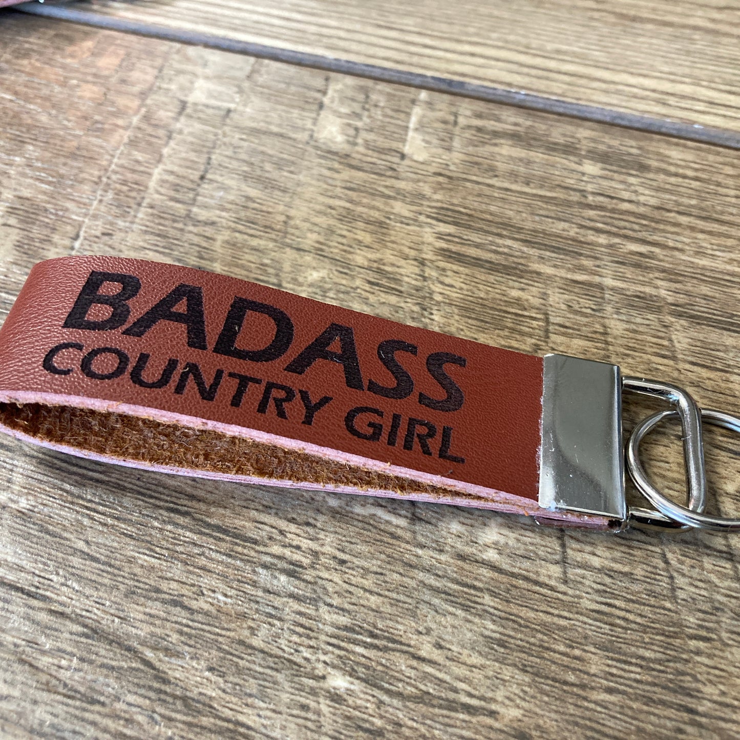 Badass Country Girl Leather Keychain