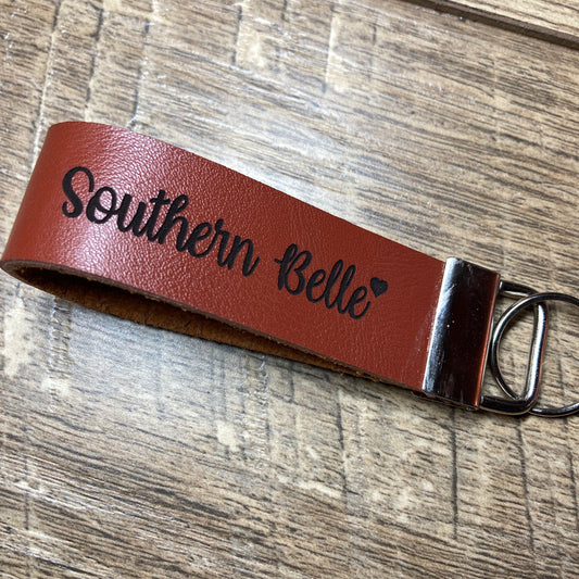 Southern Belle Leather Keychain