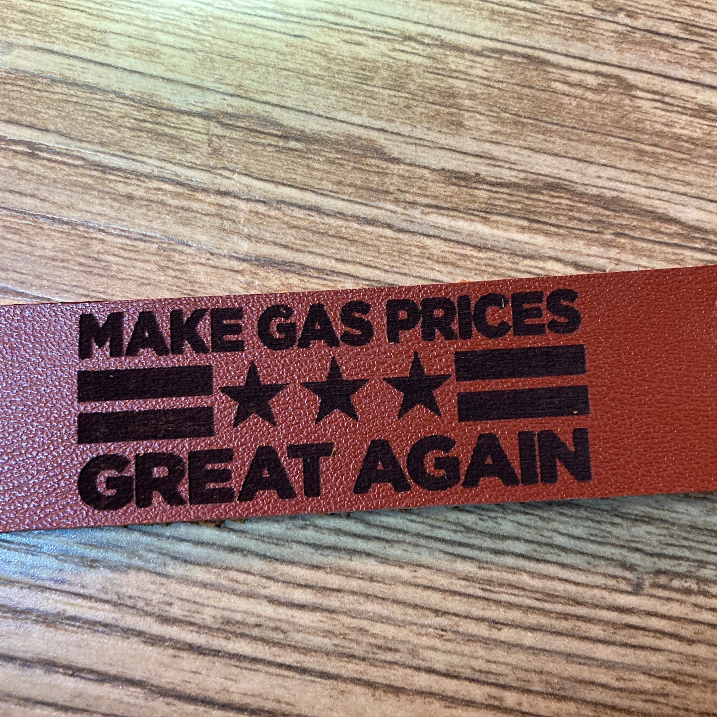 Make Gas Prices Great Again Leather Keychain