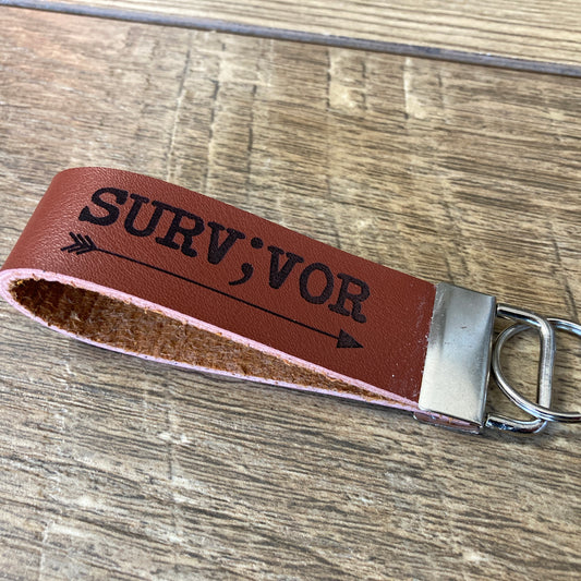 Survivor Leather Keychain