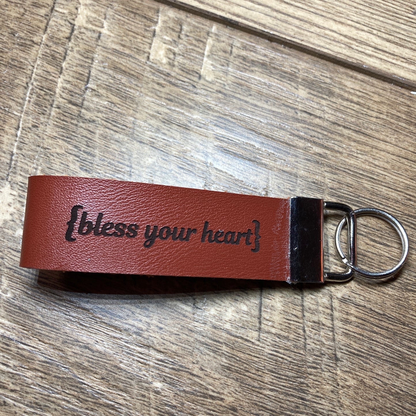 Bless Your Heart Leather Keychain
